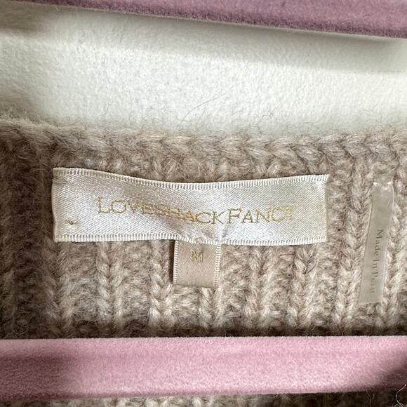 LOVESHACKFANCY Rosie Baby Alpaca Sweater Oatmeal Cream Tan {3R34} - Picture 7 of 8